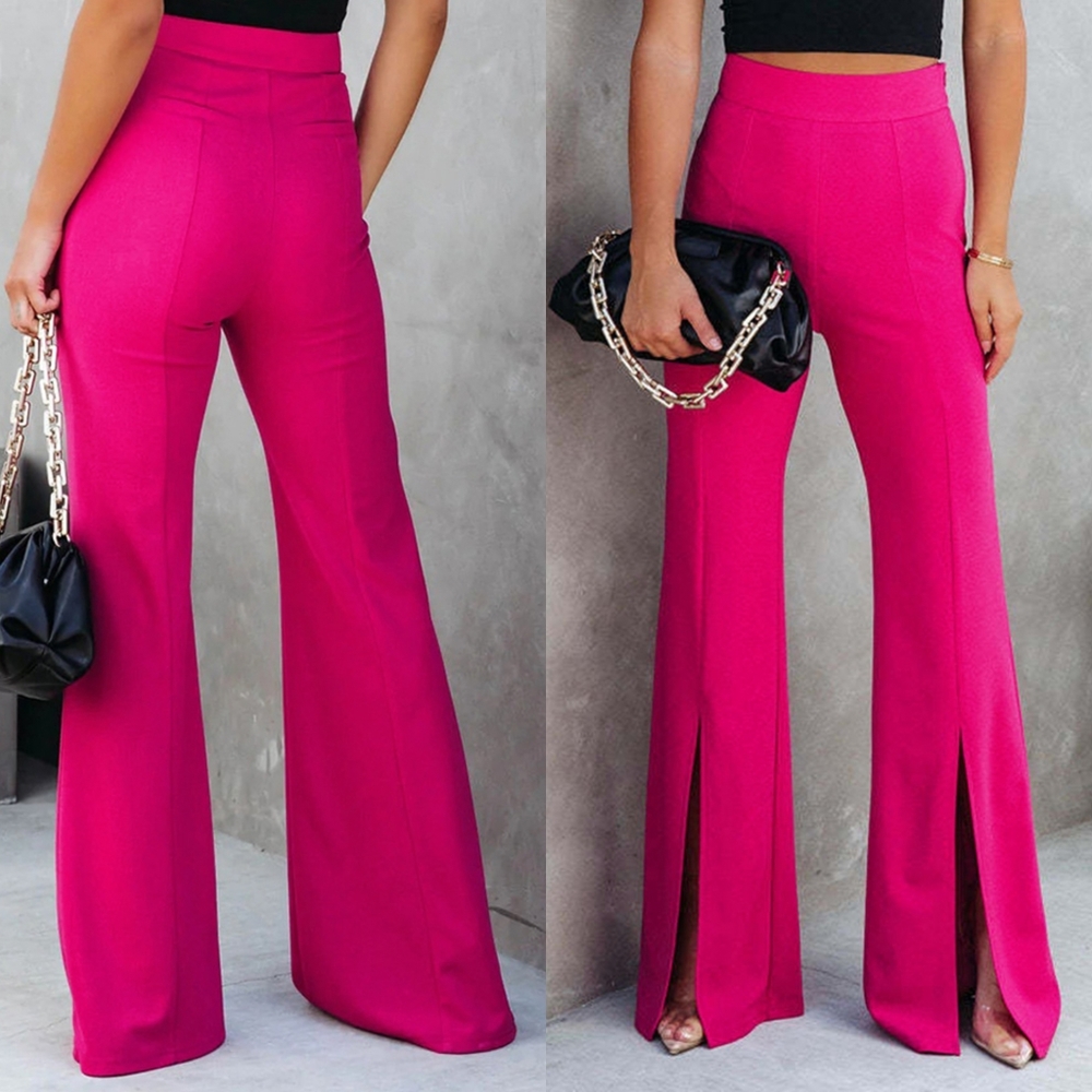 Rachael Slit Flare Pants - Pink
